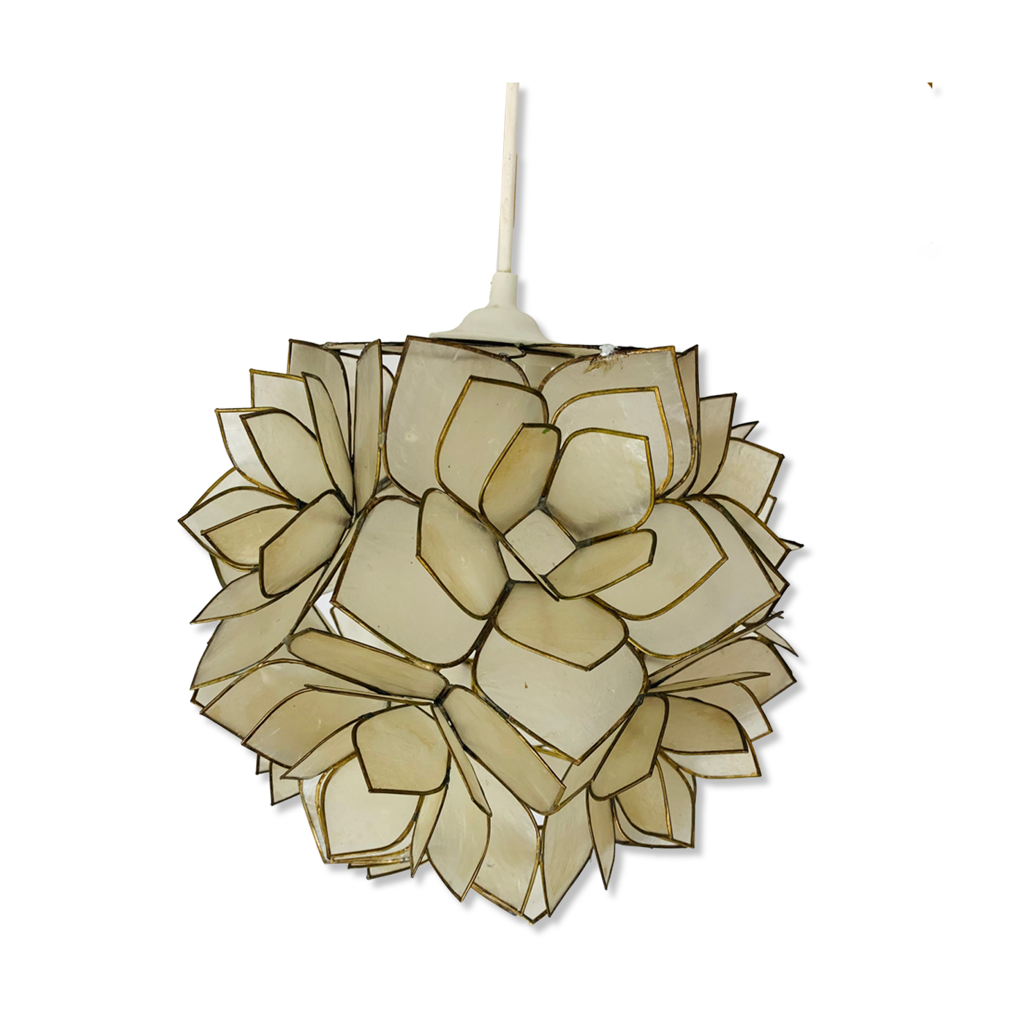 Mother-of-pearl flower suspension Rausch Capiz Germany, 70s