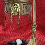 1900 bronze and brass art nouveau lamp, inspired by Napoleon 3, 35x18