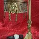 1900 bronze and brass art nouveau lamp, inspired by Napoleon 3, 35x18