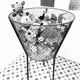 Old metal haberdashery/sewing basket, 50s/60s