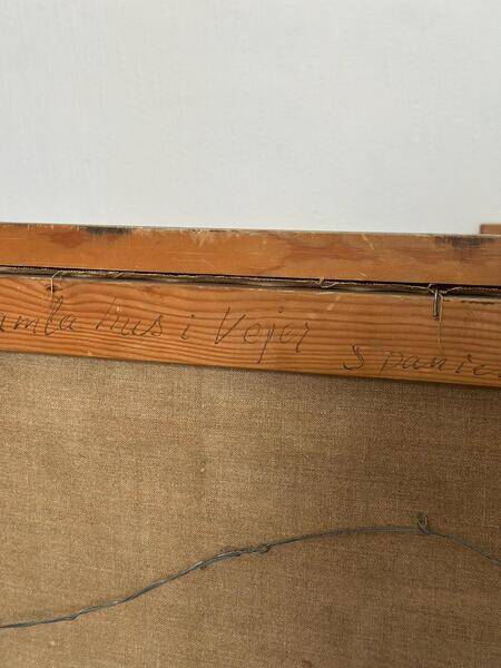 Original Swedish mid-century oil on canvas – “City” by Gustaf Höglund – vintage & framed – 80 × 70 cm