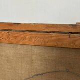 Original Swedish mid-century oil on canvas – “City” by Gustaf Höglund – vintage & framed – 80 × 70 cm