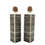 Ensemble vintage de 2 bouteilles en céramique, Staffel Limburg Allemagne, 1960