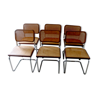 Lot de 6 chaises par Marcel Breuer Cesca B32
