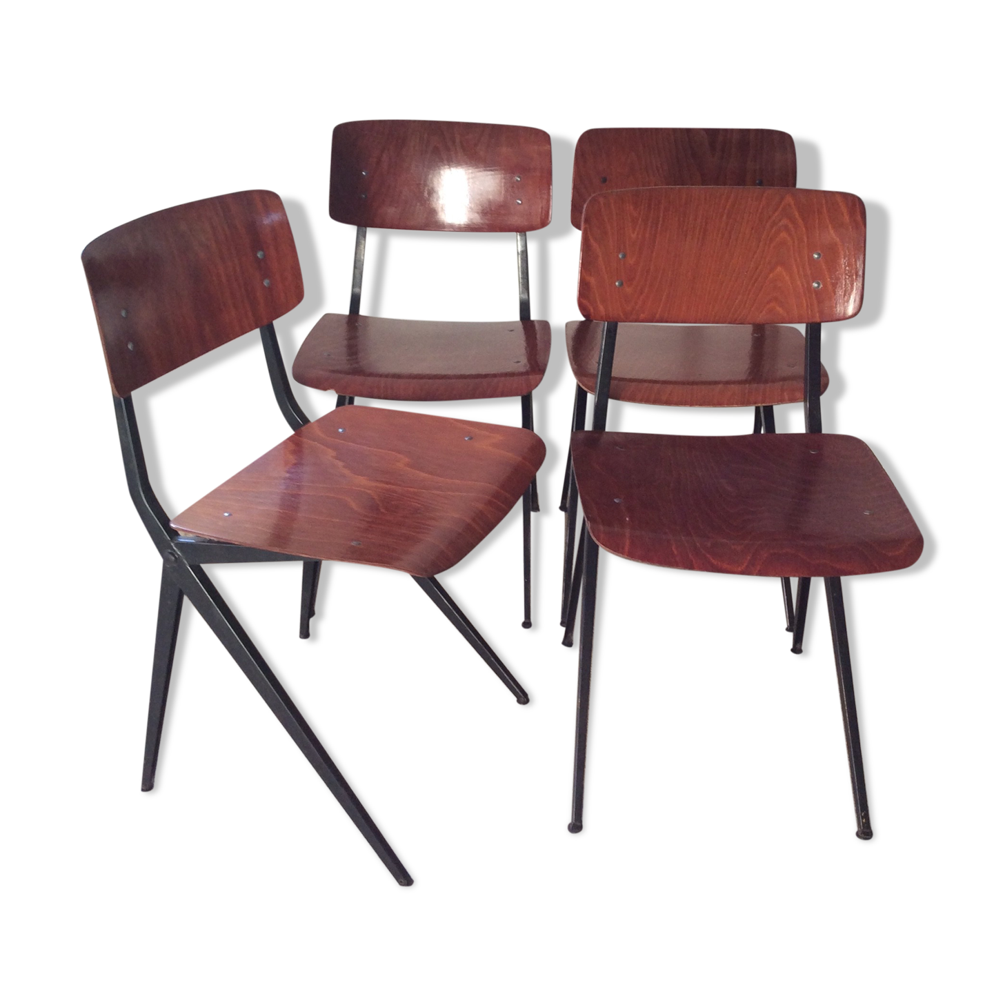Series of 4 chairs "spinstoel" by Marko model S201 of the 60s