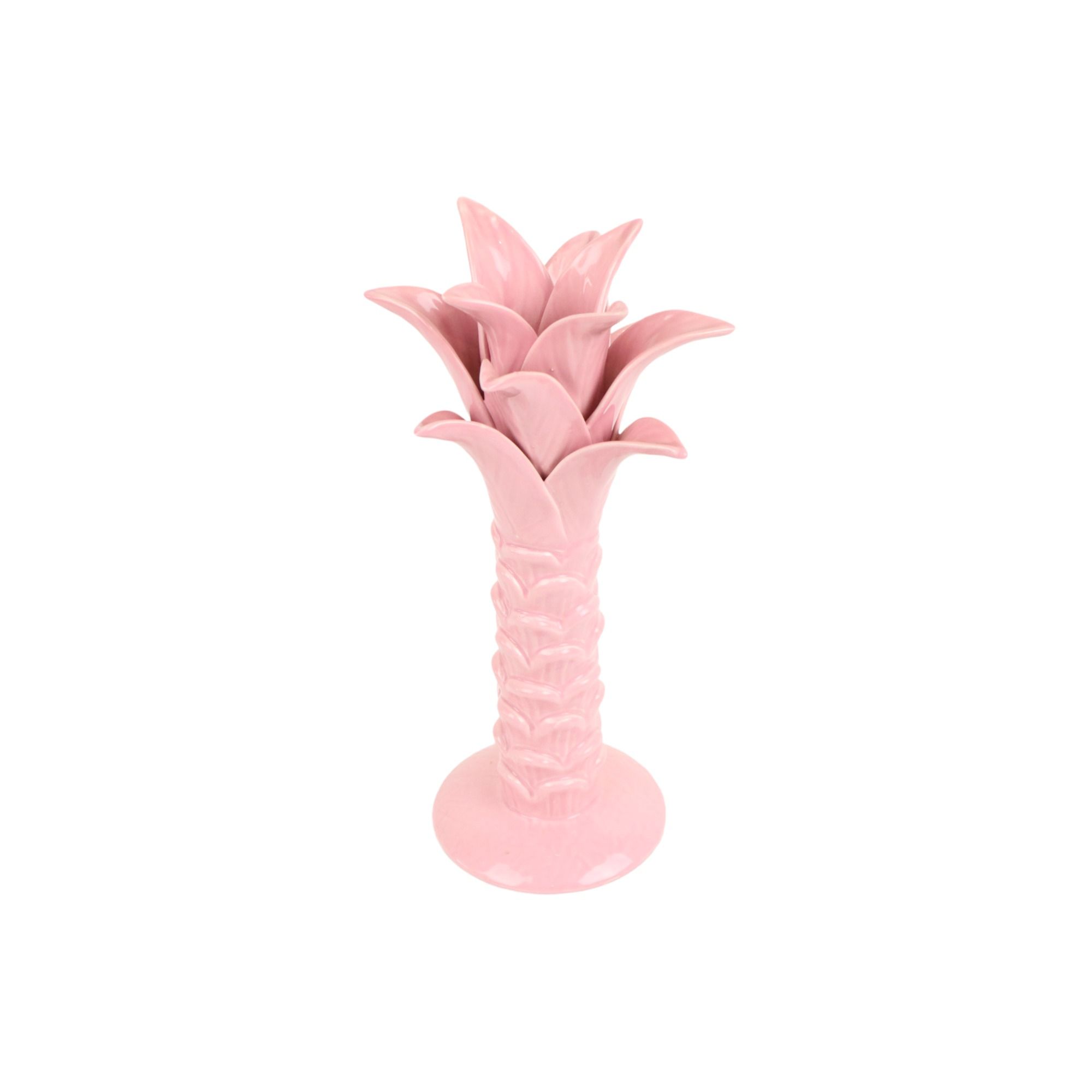 Vintage pink vase palm tree martan portugal 701 crackle porcelain 31cm