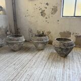 Trio of stone and cement planters, early 1900s