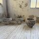 Trio of stone and cement planters, early 1900s