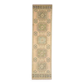 Tapis couloir vintage turc en laine et coton noué à la main des années 1970, 90x344.
