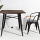 Black dining room armchair with metal armrest Industrial style