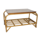 Bamboo coffee table rattan of the 1950s