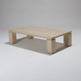 Rectangular travertine coffee table, 1970s