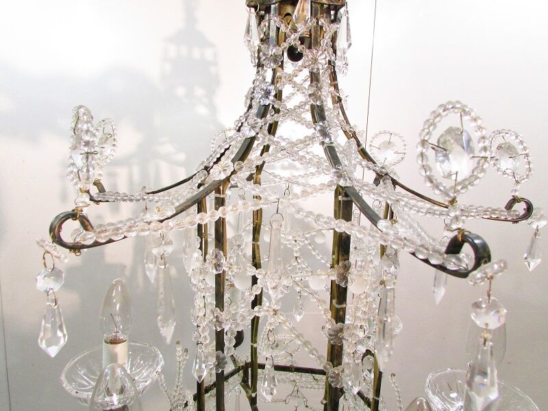 Pagoda shaped glass pendants chandelier