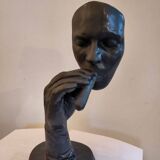 Modern sculpture statue the man with the cigar after Dali