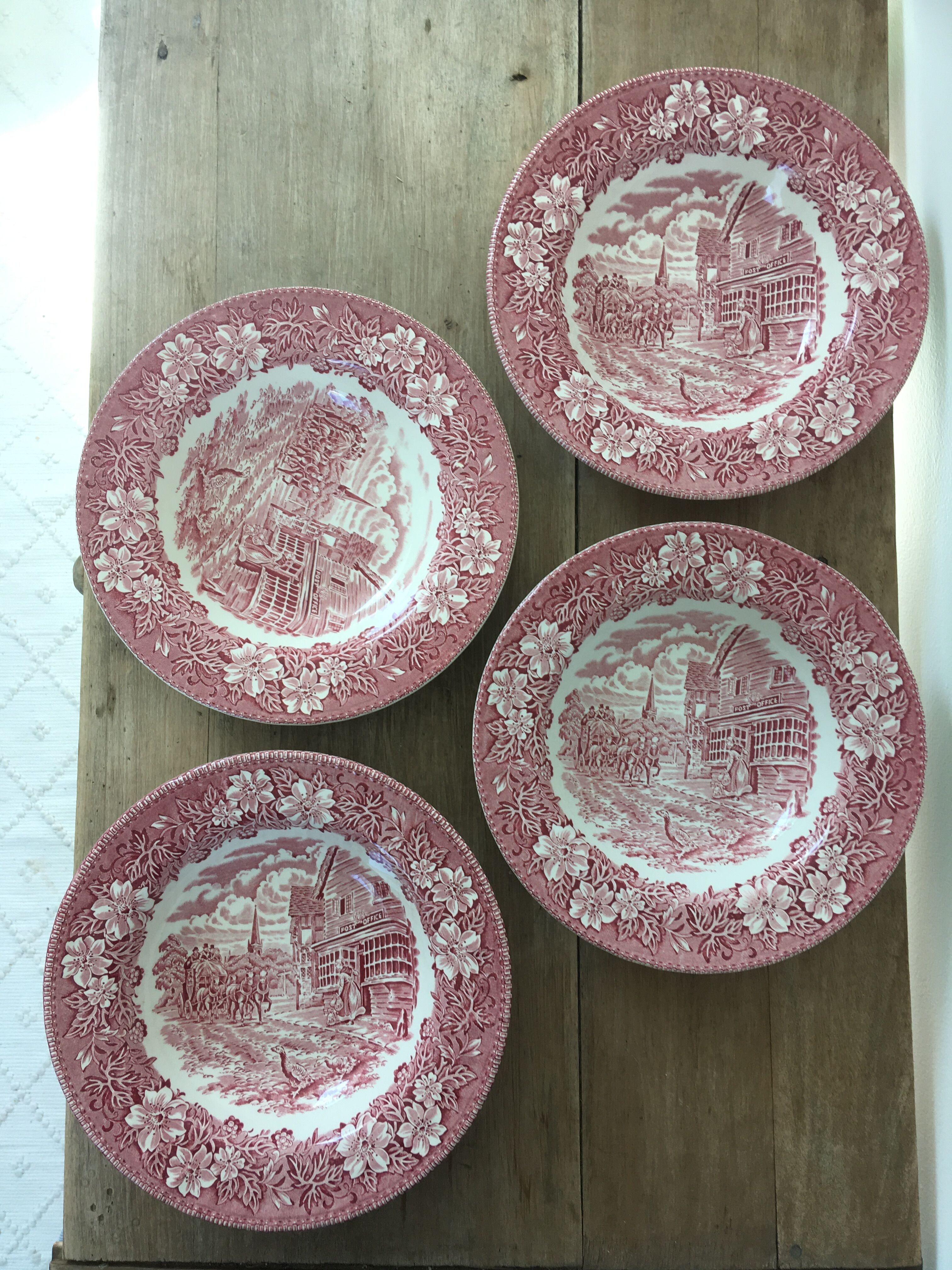 Red English plates