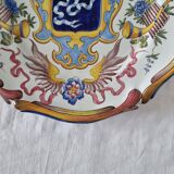 Assiette antique française en céramique de Saint-Cement de 1800 Blason de