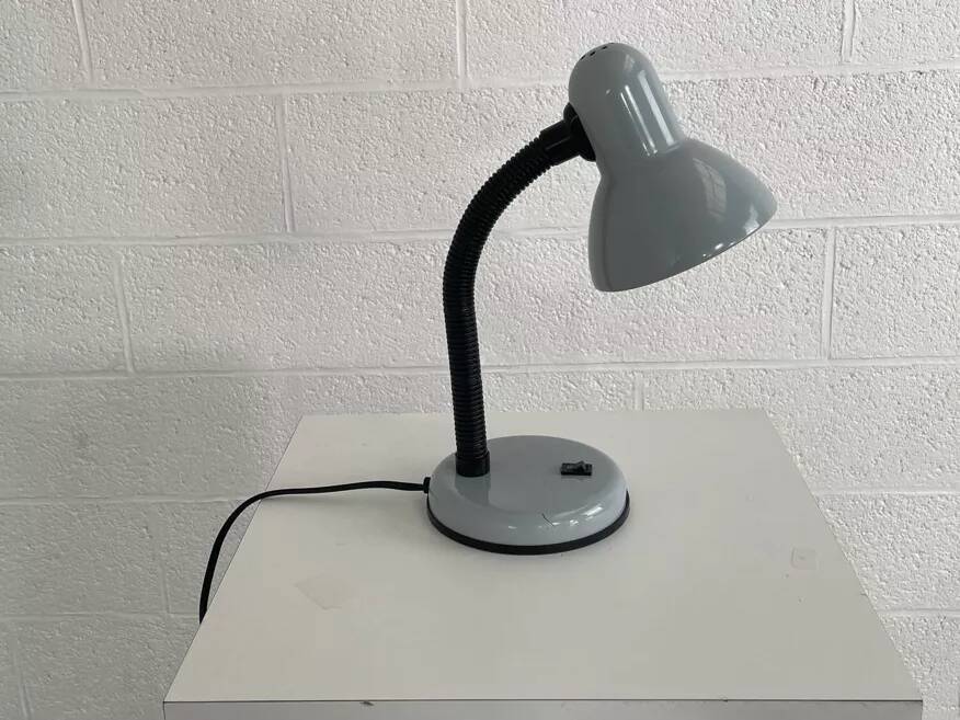 Grey industrial desk lamp