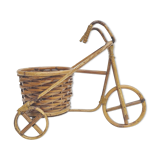 Vintage rattan bicycle plant holder