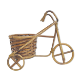 Porte-plante vélo en rotin vintage