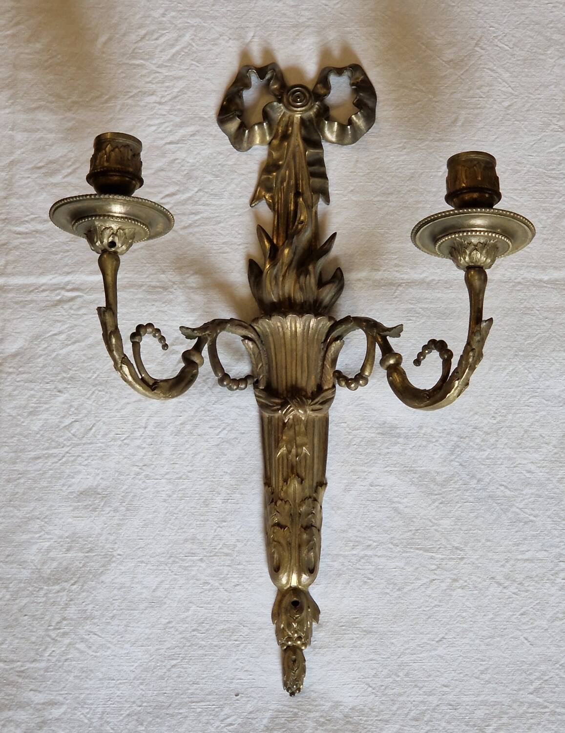 Golden bronze wall light