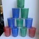 Set of 8 colored water glasses 70s