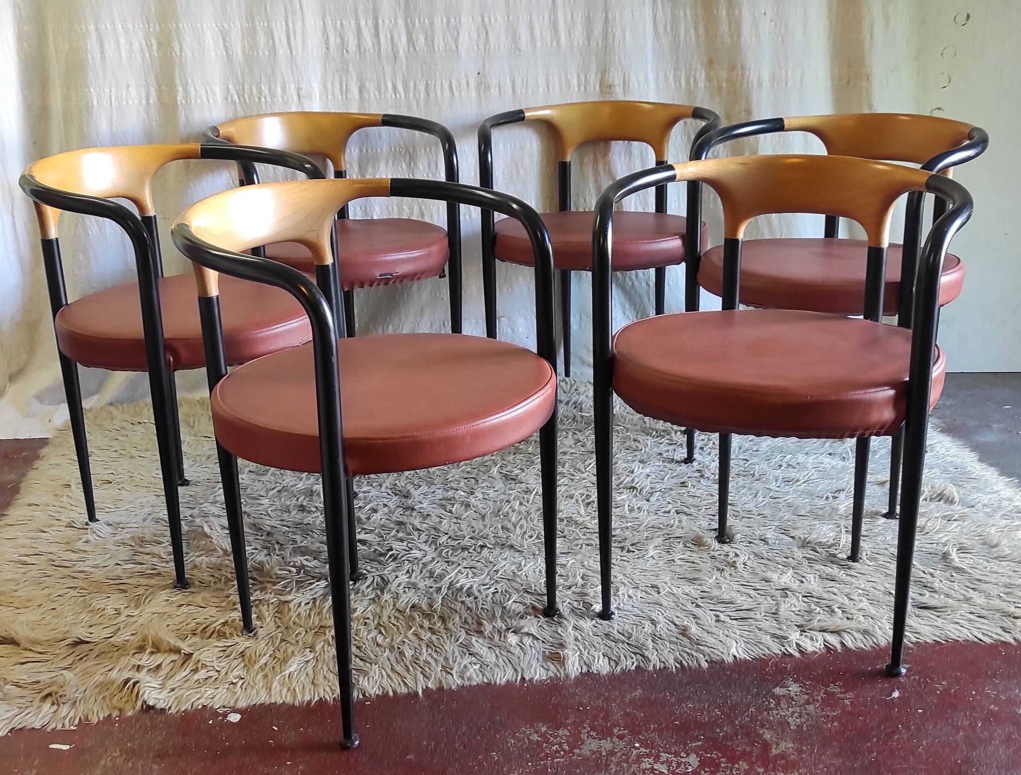 Set of 6 designer chairs, Boléro model, by Archirivolto - 80s/90s