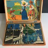 Antique wooden cube puzzle - Illustrations of Perrault's tales - 1920