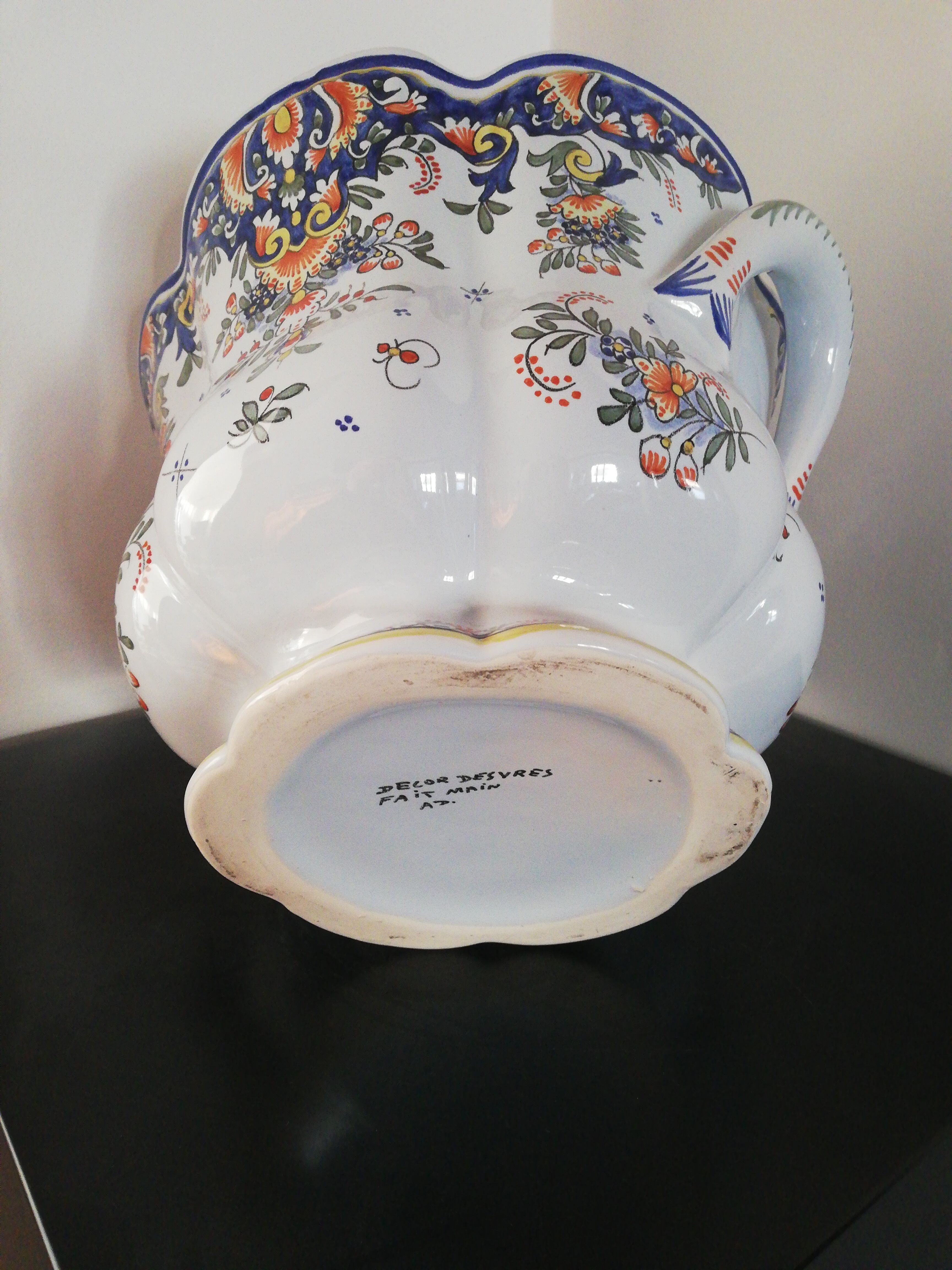 Earthenware pot cover Décor Desvres handmade AD