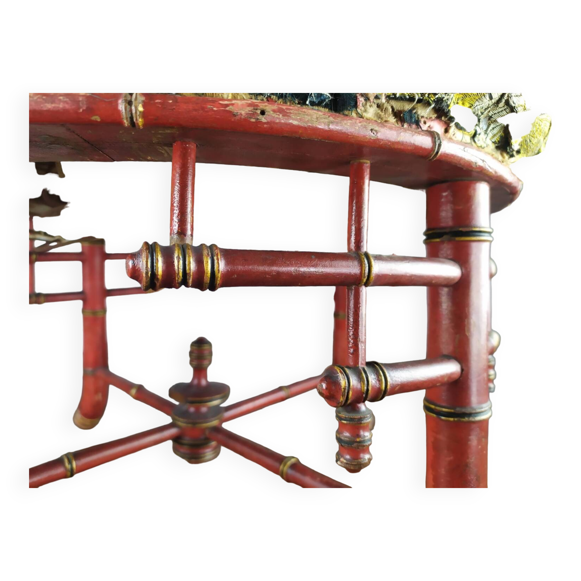 Napoleon III bamboo pouf