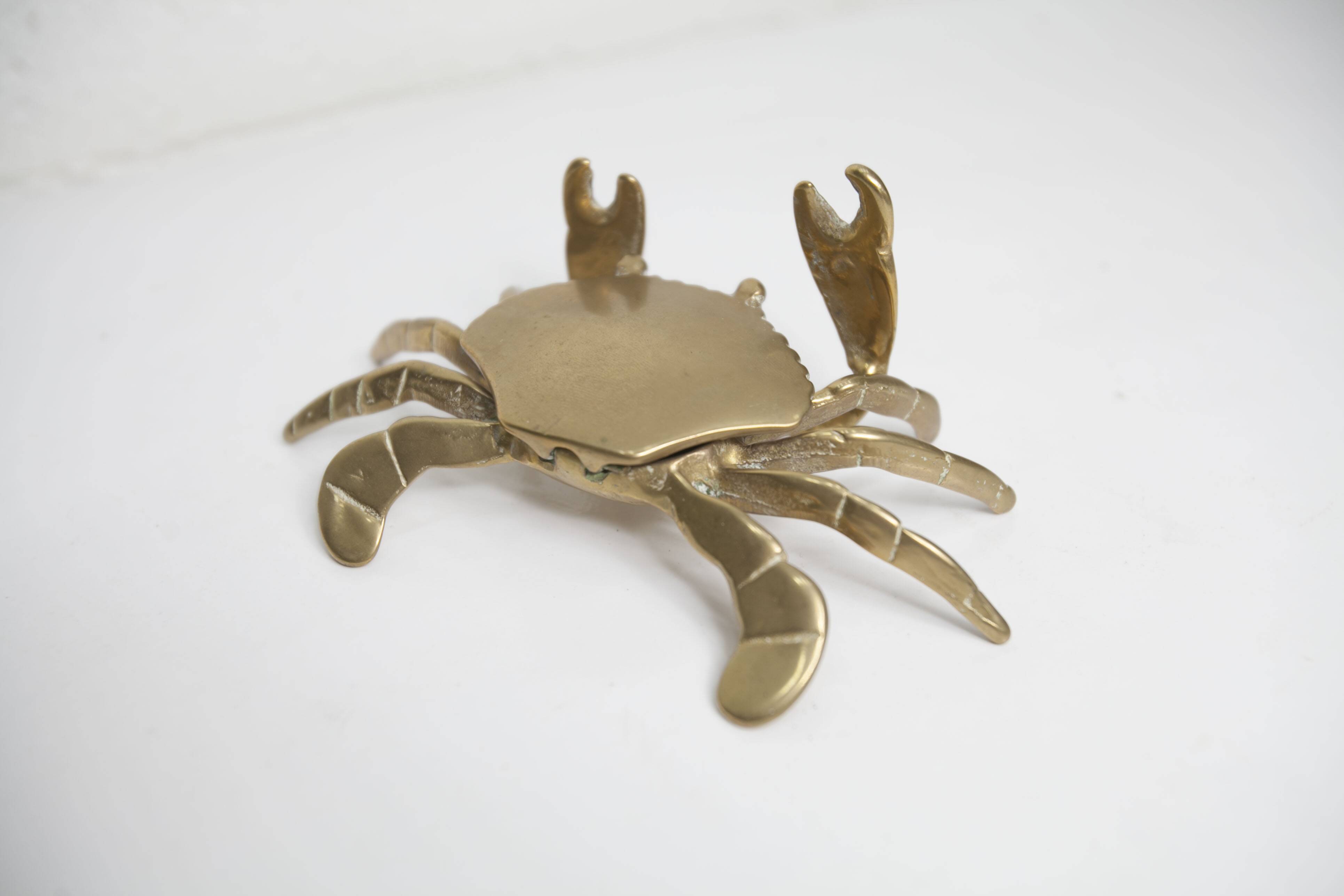 Solid brass crab ashtray 1960