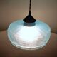 Vintage frosted blue glass pendant light