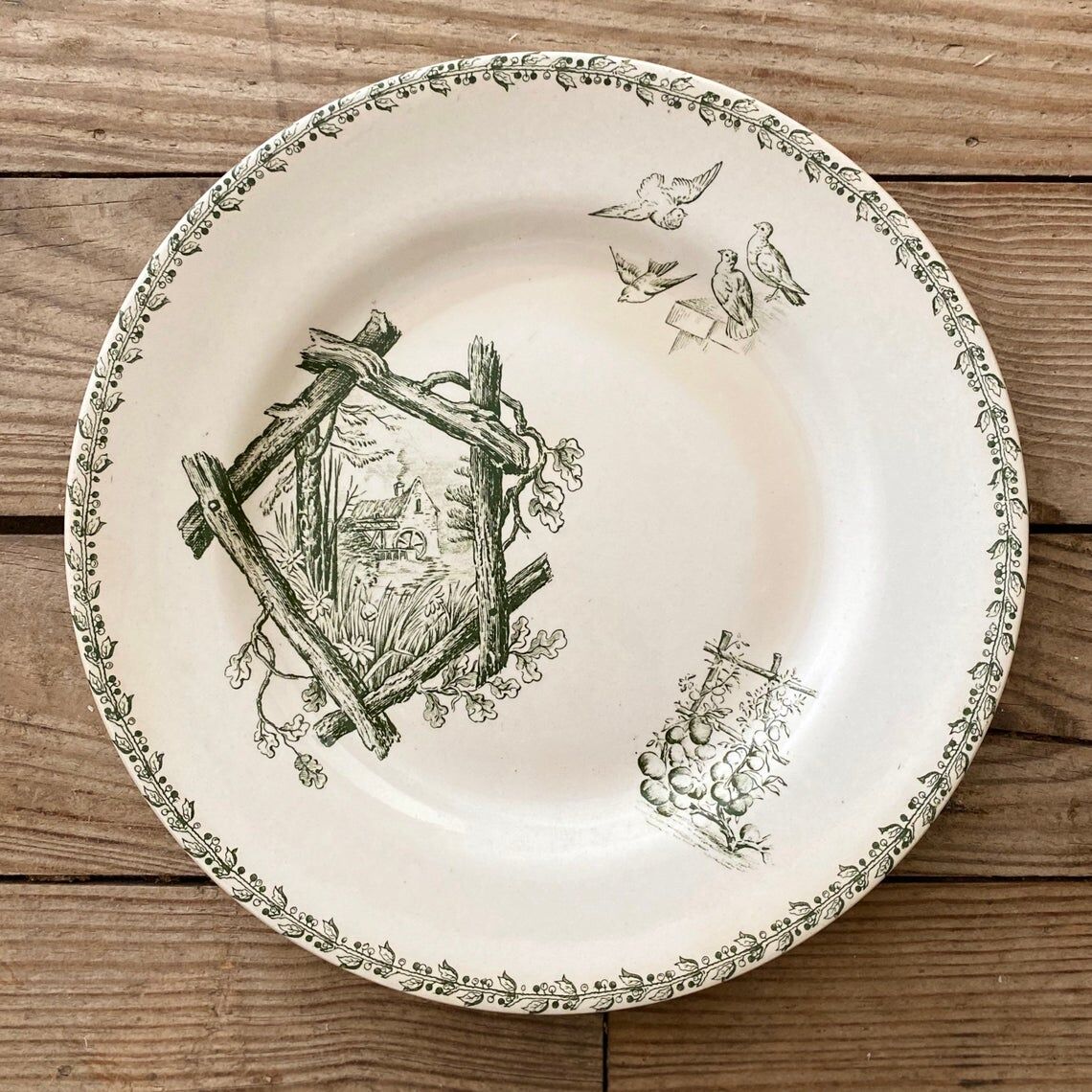 Mismatched cottage iron earth plates