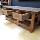 Large solid wooden carpenter's workbench