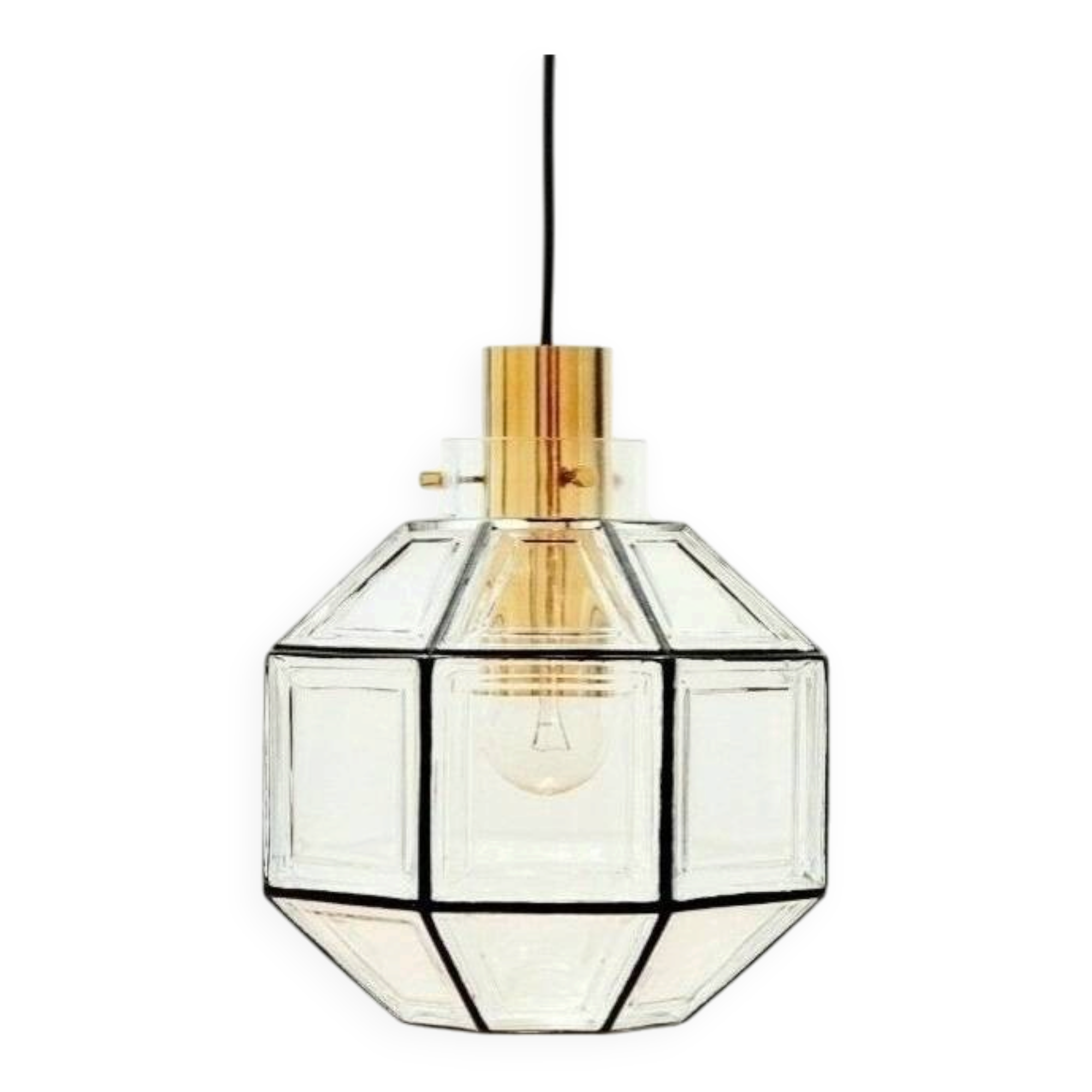 Mid-Century Glass Ceiling Light from Limburg, Germany, 1960s