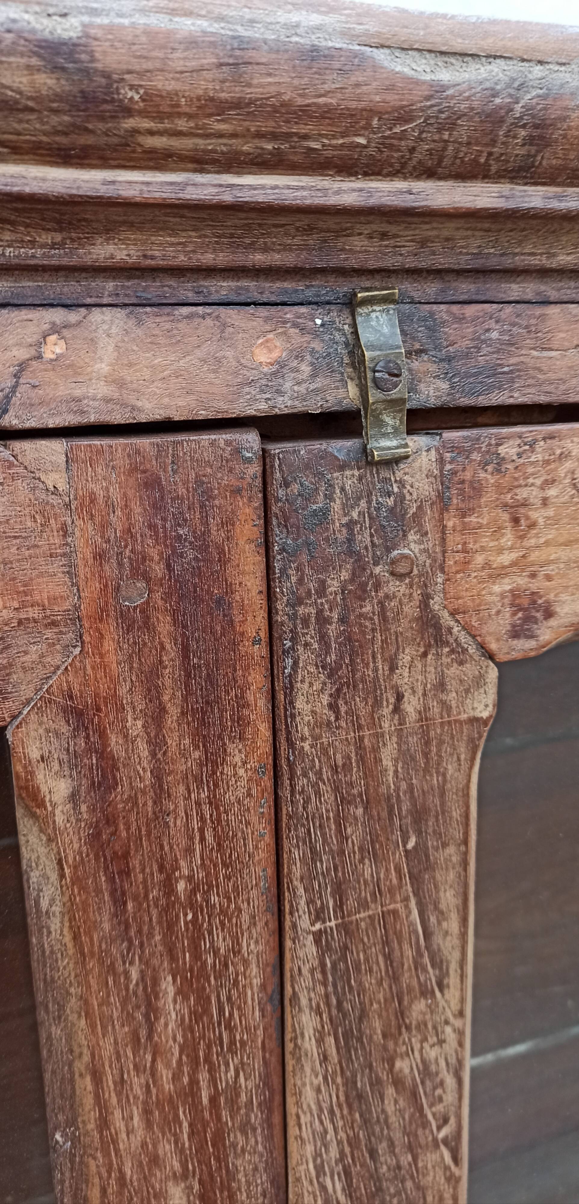Antique wooden glass cabinet