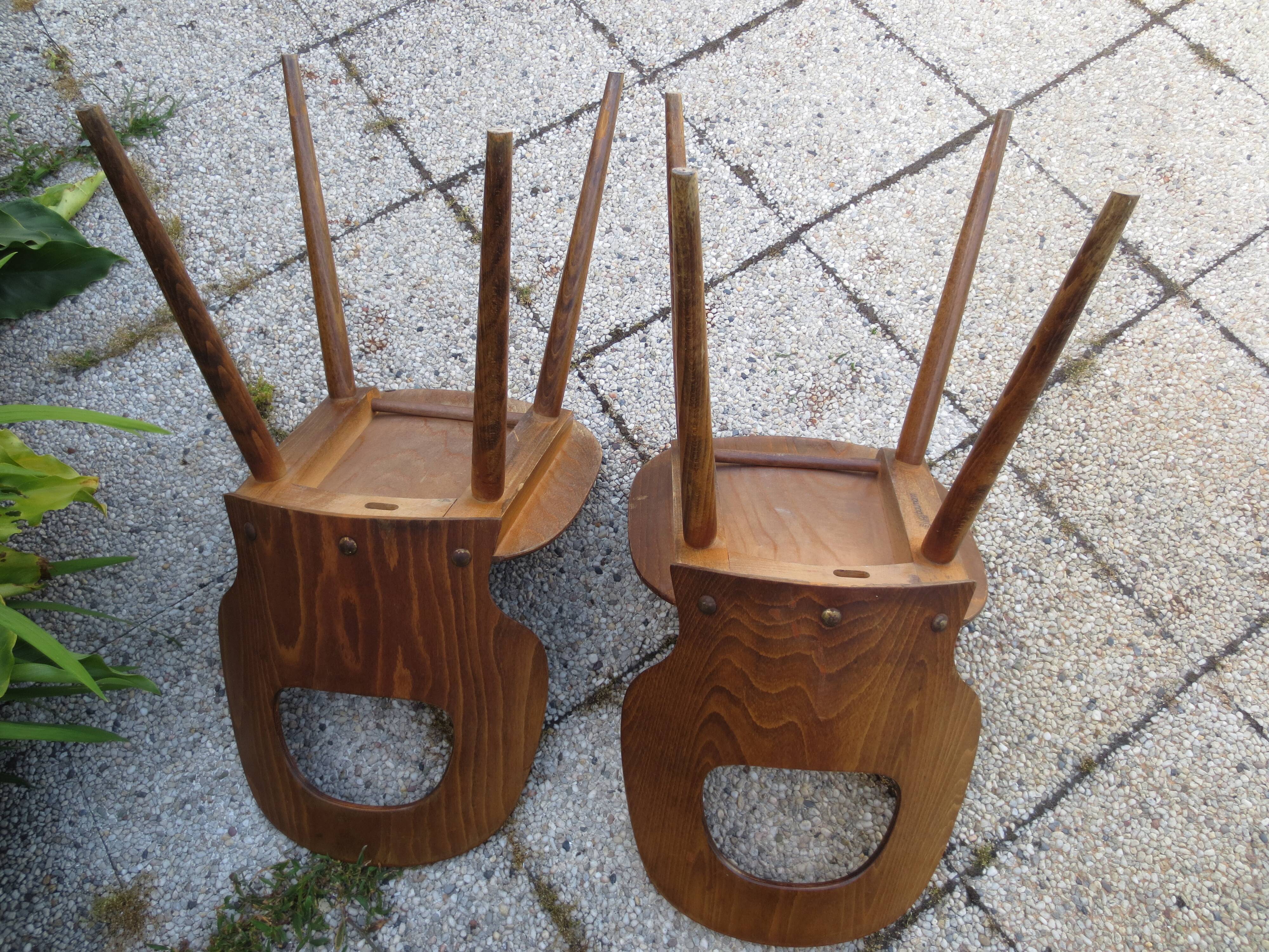 Paire de chaises en bois Baumann vintage