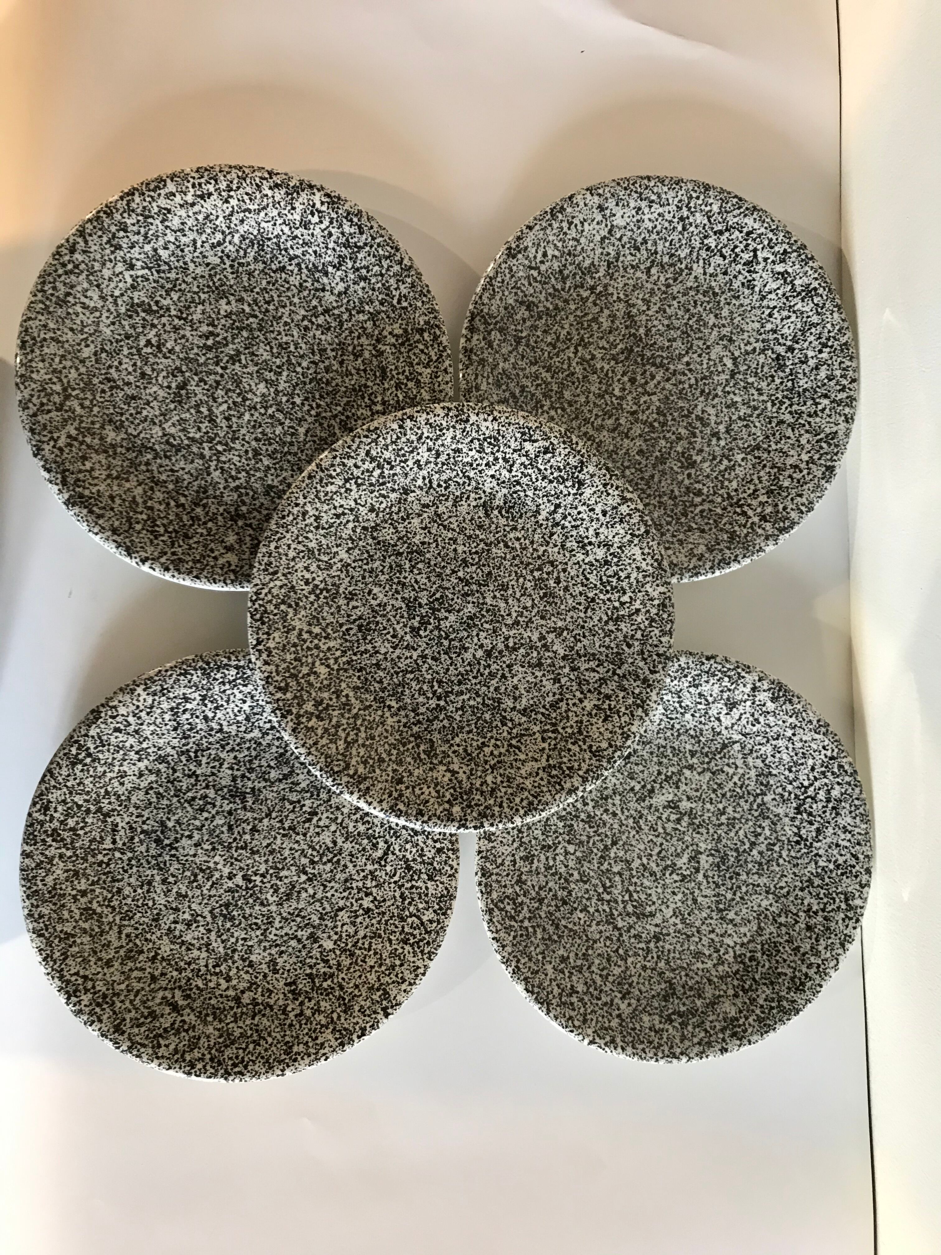 Five Ceramica Dalia dessert plates