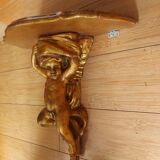 Shelf , Wall console gilded cherub