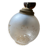 Chandelier pendant lamp with glass globes - 3 globes