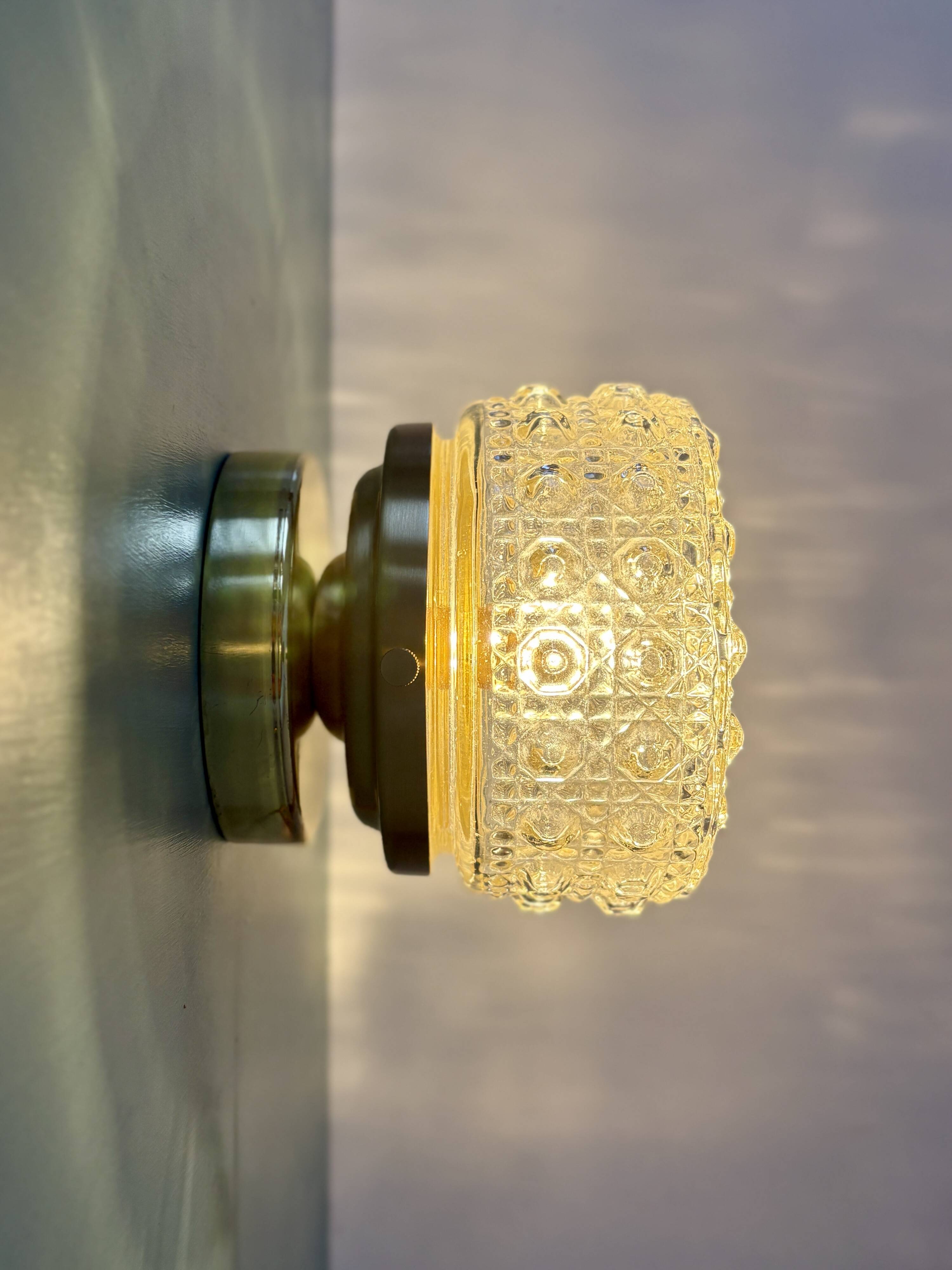 Vintage glass moulded globe wall/ceiling light.