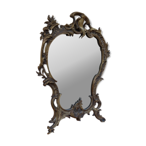 Miroir biseauté en bronze Louis