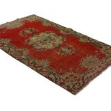 One-of-a-kind turkish handwoven vintage rug - rustic vintage charm 268x 172