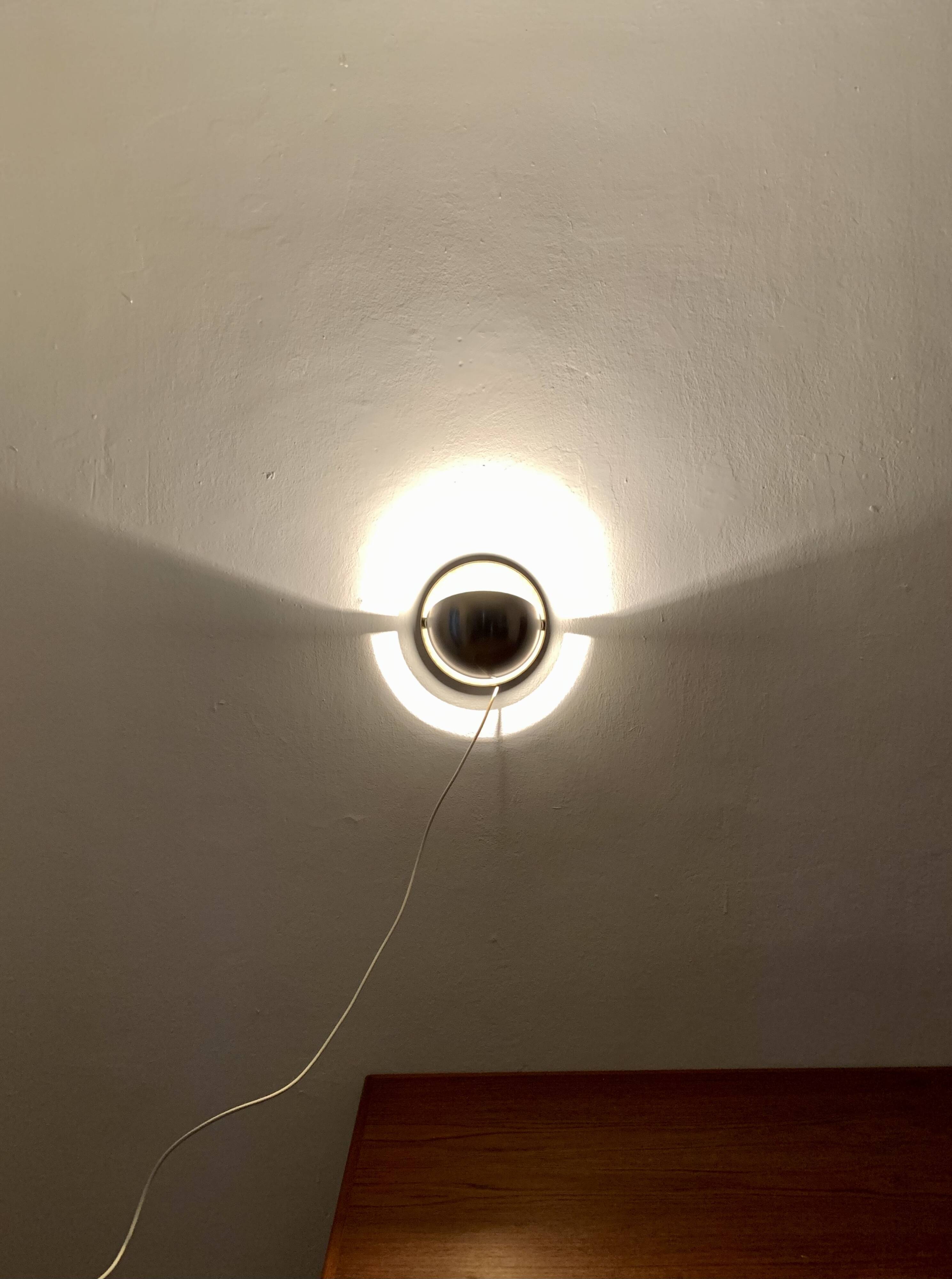 Set of 2 1970s Bicolor Space Age Wall Lamps by Sölken