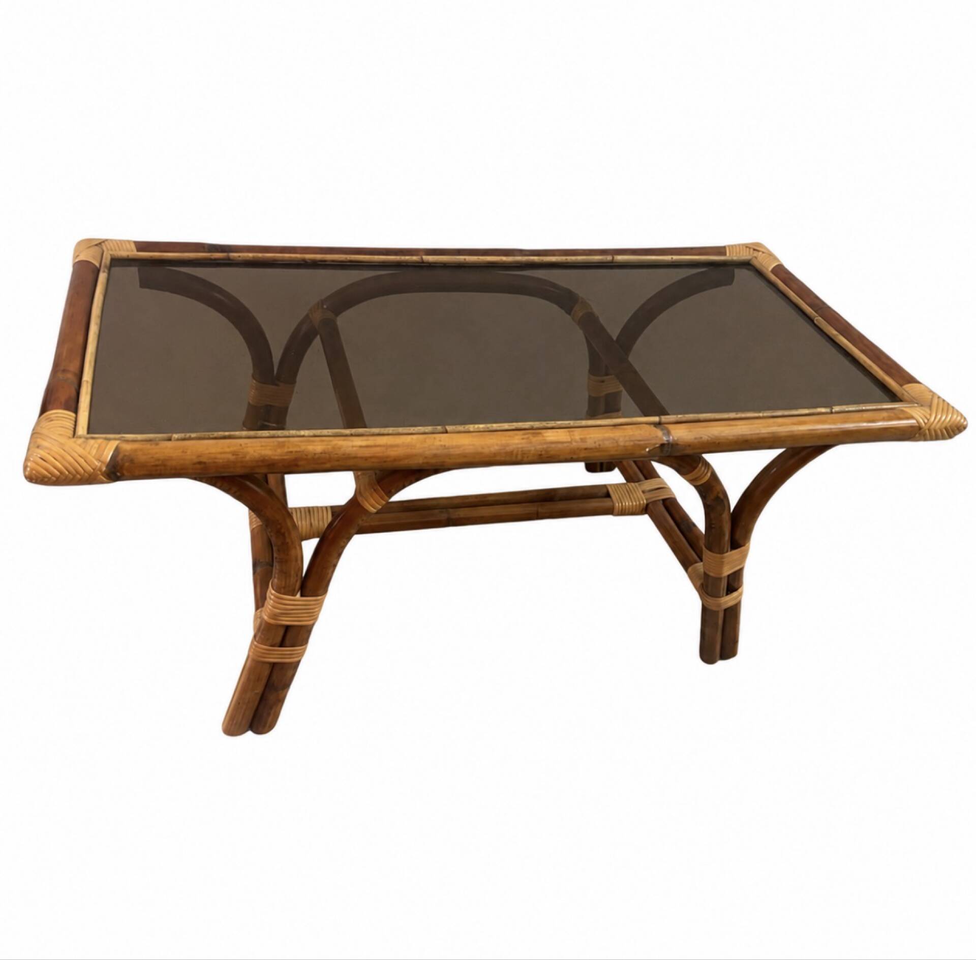 Bamboo and rattan coffee table
