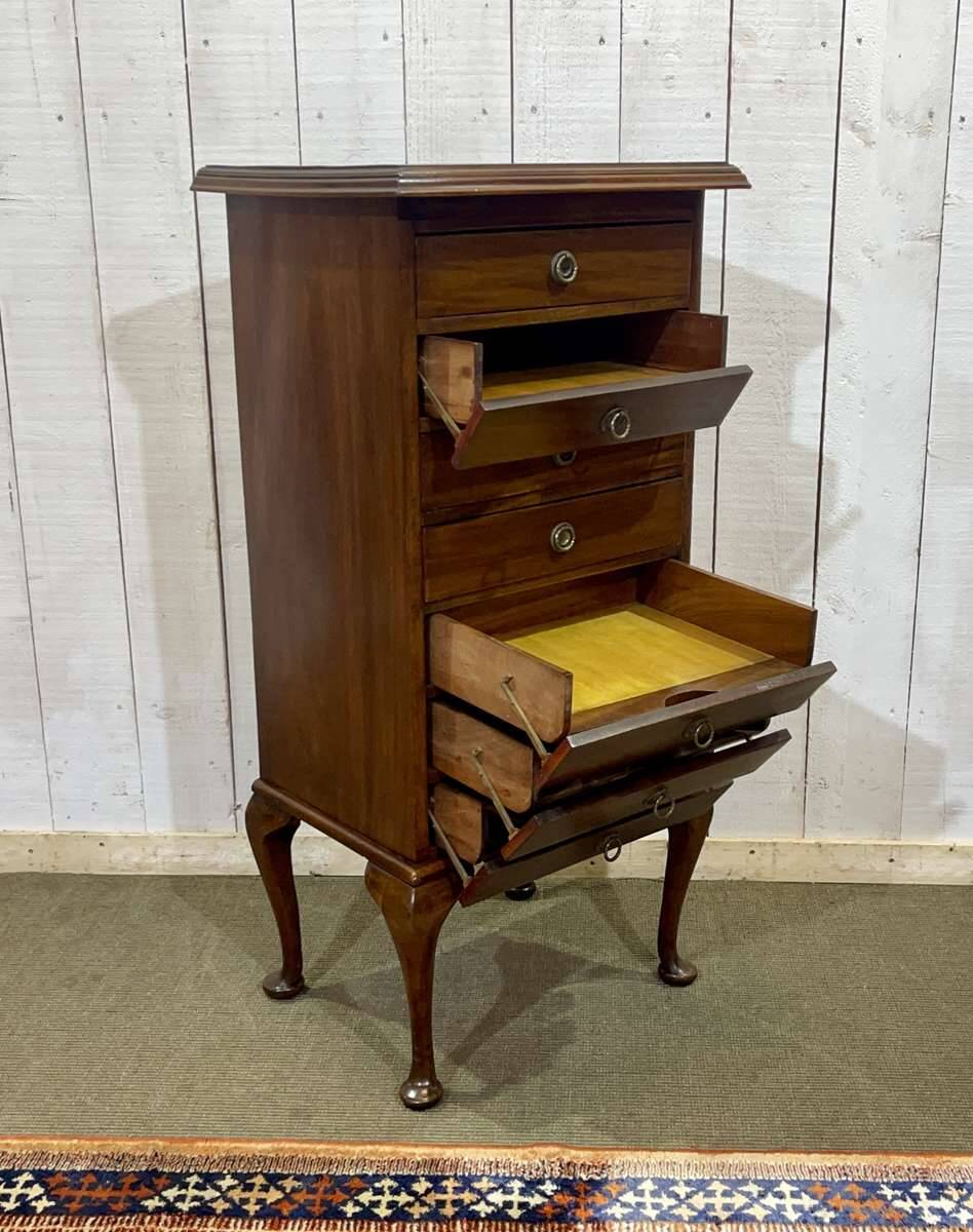 English mahogany music cabinet, early 20th century