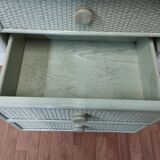 Vintage rattan and solid wood ragpicker