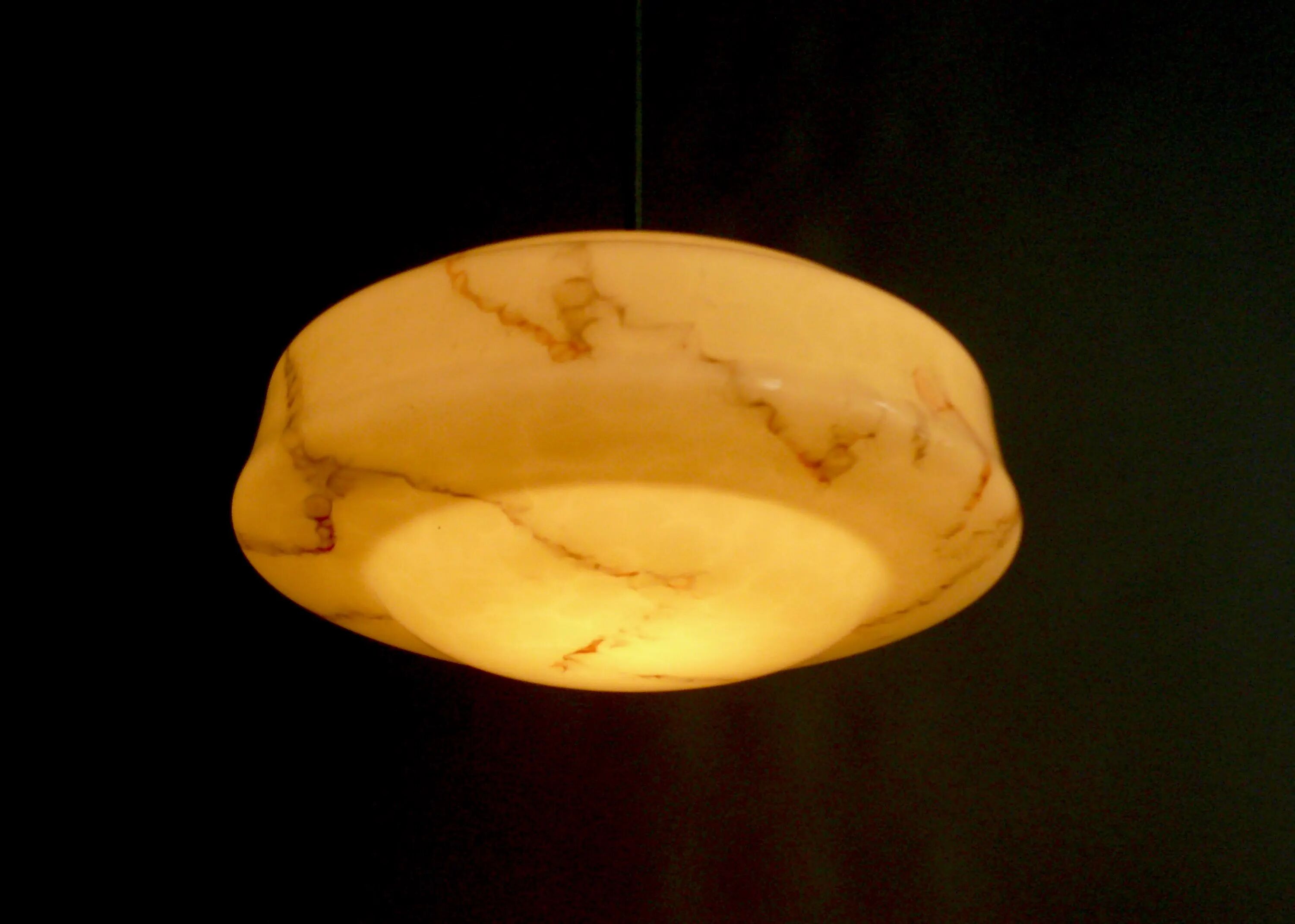 Grand plafonnier beige Art Déco - années 1930-1950