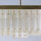 Bohemian flush-mount light in textured glass & brass, 1960s