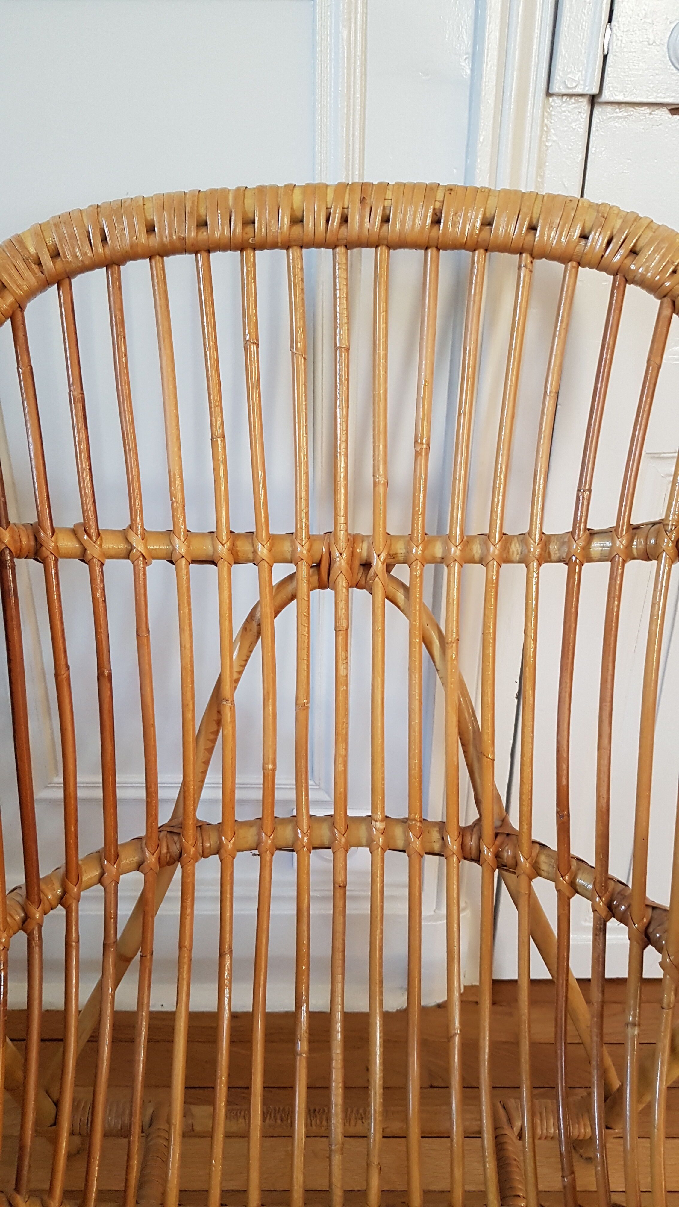 Pair of rattan armchairs