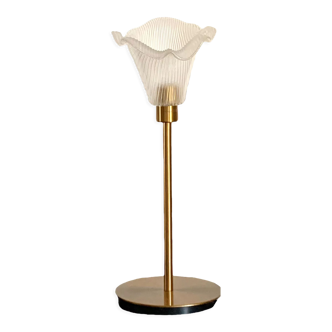 Table lamp made from an old glass lampshade, between art nouveau and art deco
